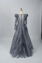Modern  Beaded Long Sleeves A-Line Mother of the Bride Dress MK083