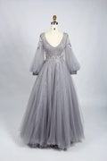 Sophisticated A-Line Mother of the Bride Dress with Puff Sleeves KS012