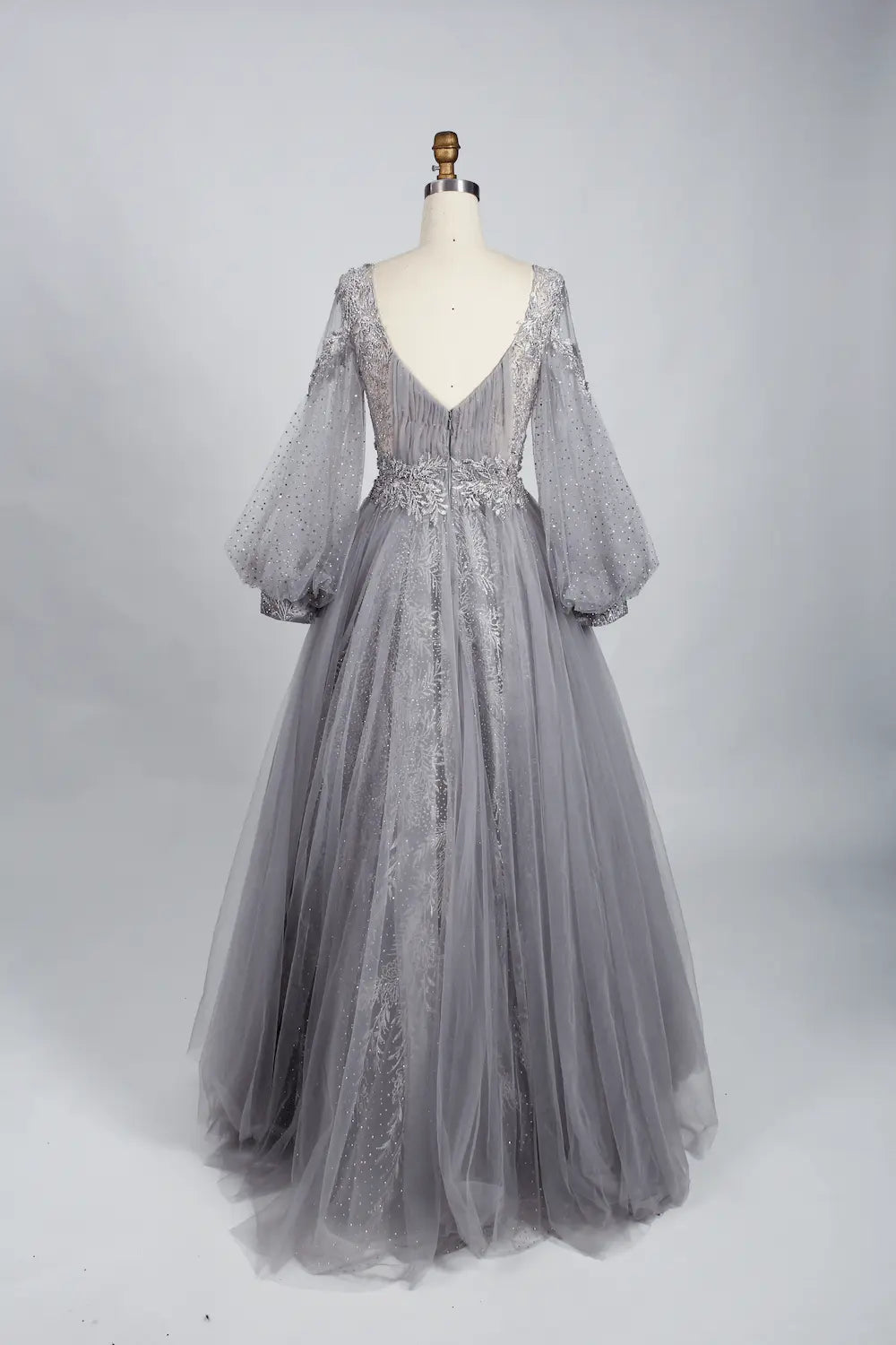 Sophisticated A-Line Mother of the Bride Dress with Puff Sleeves KS012