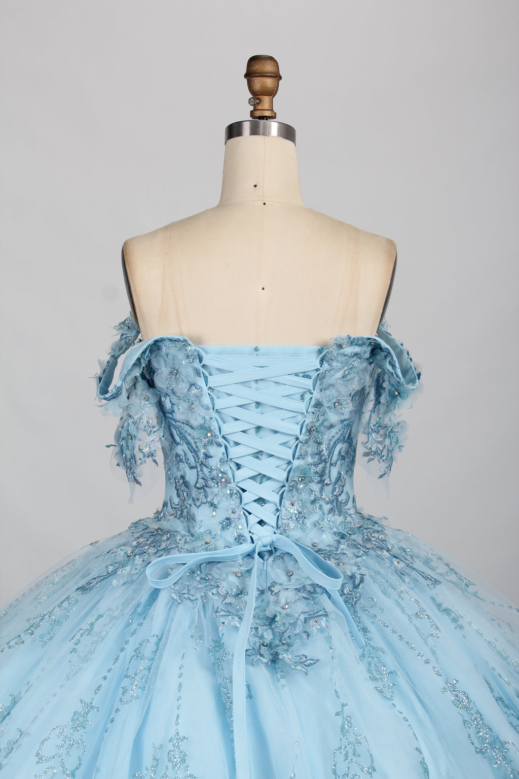 Wholesale Light Blue Off - Shoulder Quinceanera Ball Gown 32880
