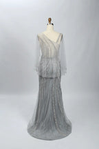 Draped Mermaid Mother of the Bride Dress with a Draped Sleeve MC074