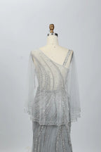 Draped Mermaid Mother of the Bride Dress with a Draped Sleeve MC074