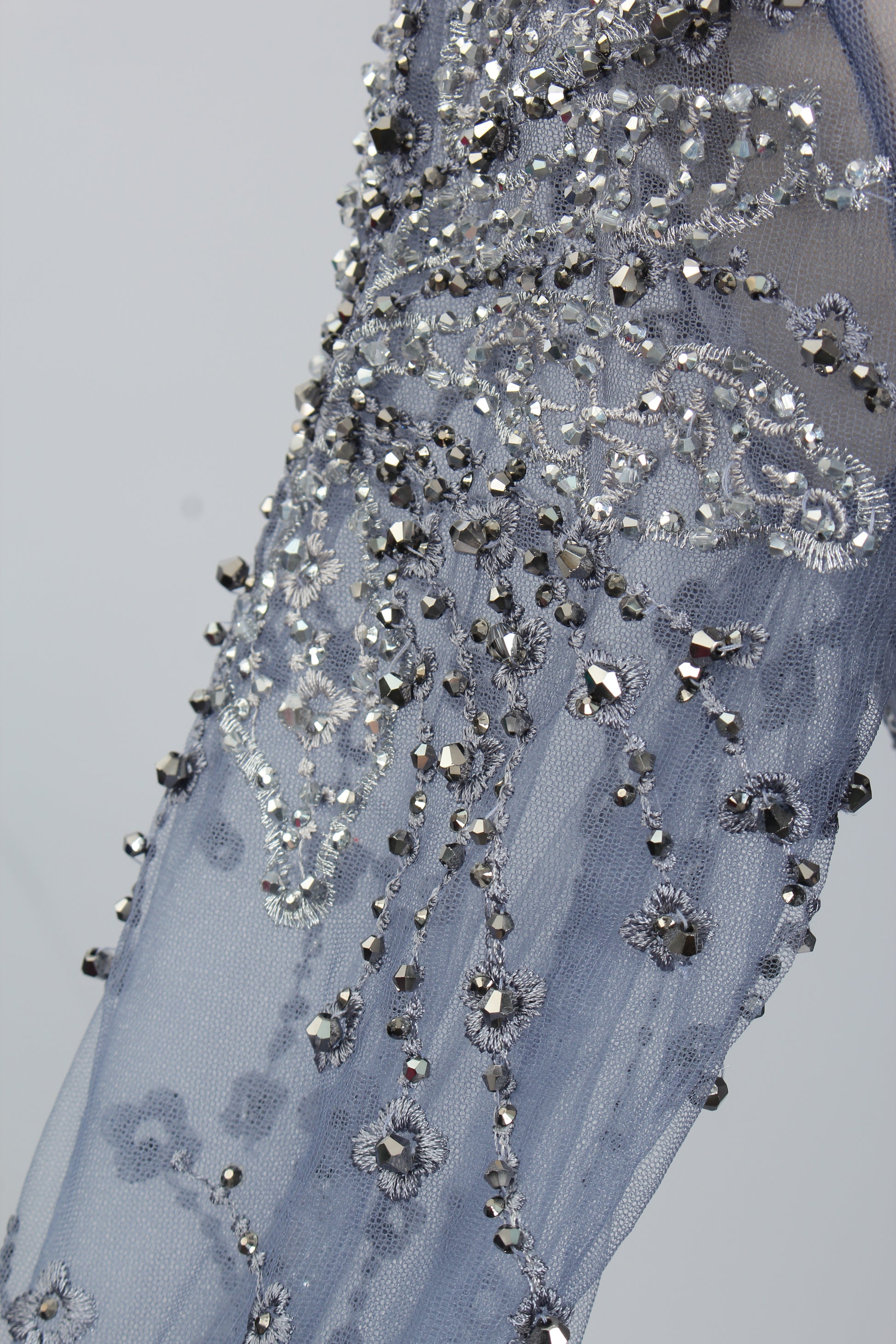 Wholesale High - Neck Sheer Beaded Mother - of - the - Bride Gown MK044