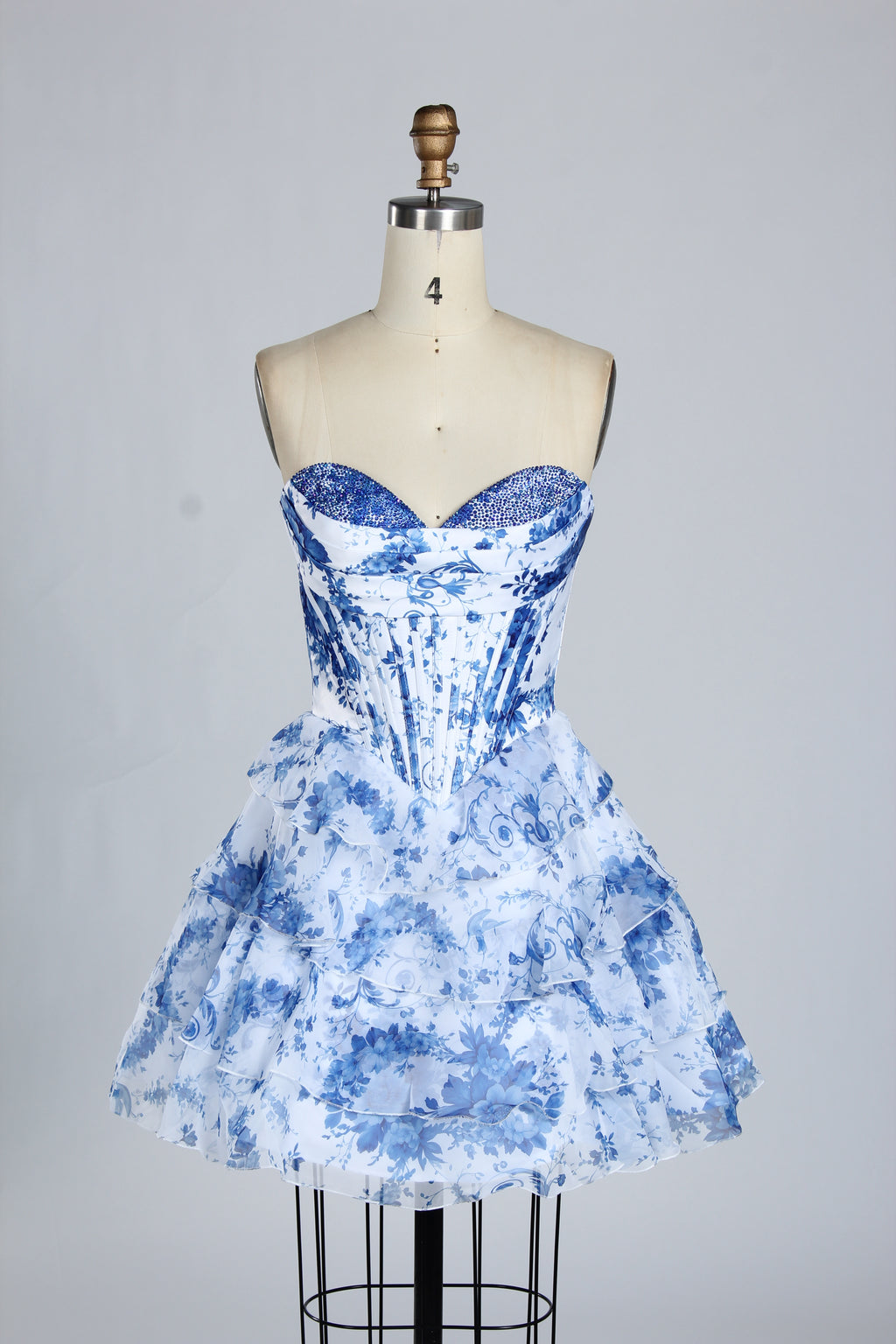Wholesale Strapless Floral Corset Homecoming Dress 33223S