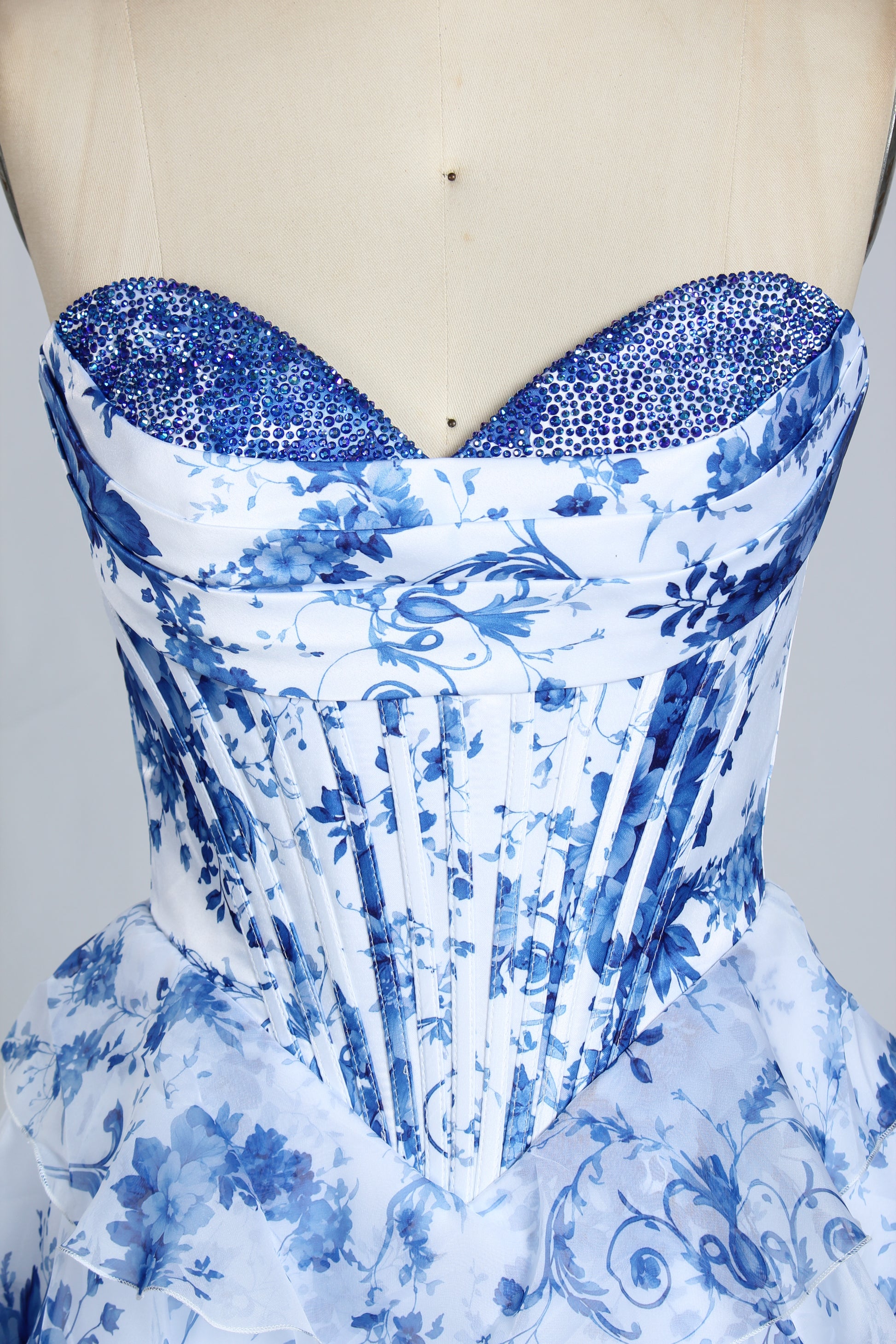 Wholesale Strapless Floral Corset Homecoming Dress 33223S