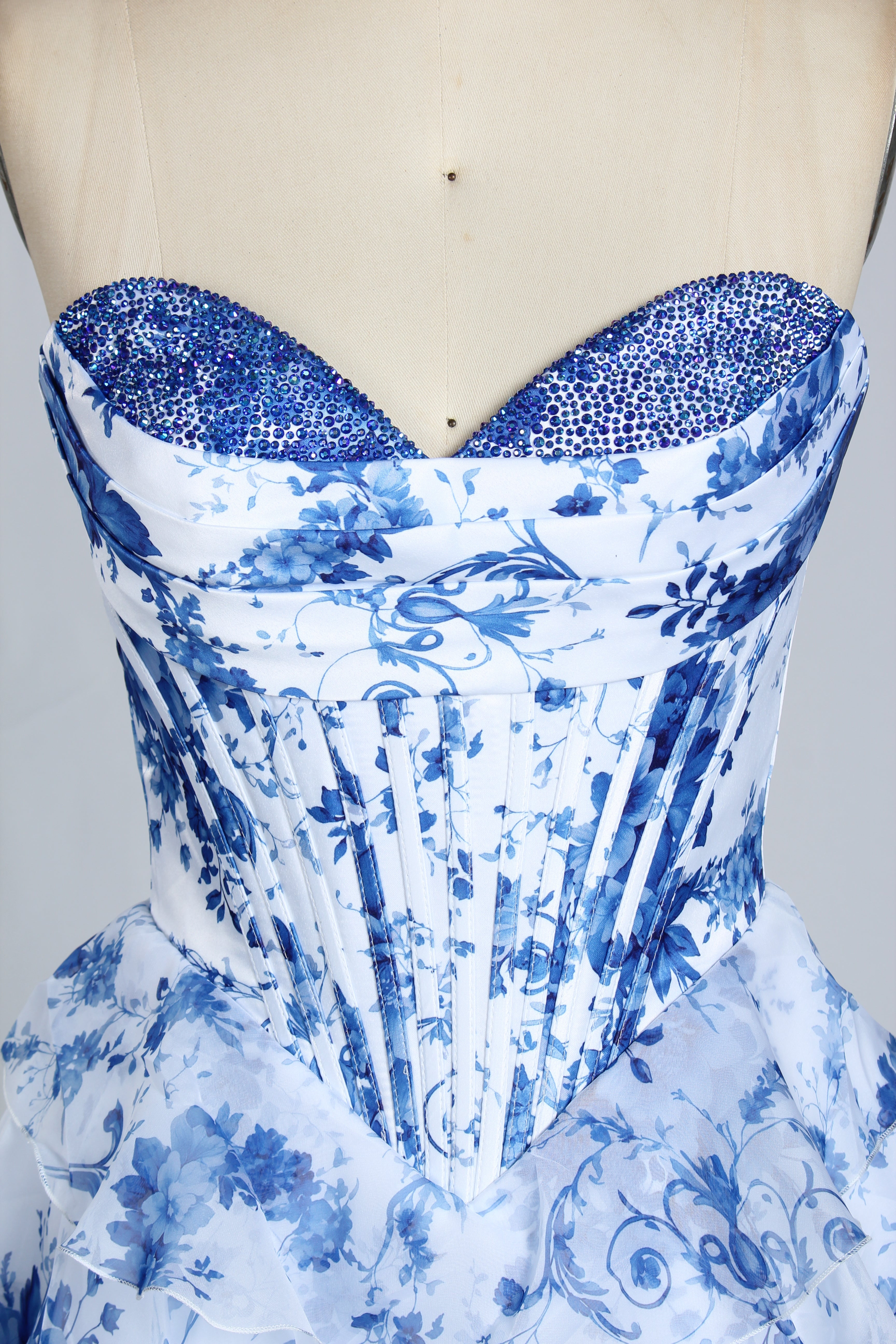 Wholesale Strapless Floral Corset Homecoming Dress 33223S