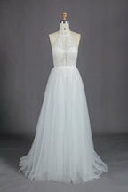 Wholesale Halter Neck Glitter Tulle Wedding Gown kt1313