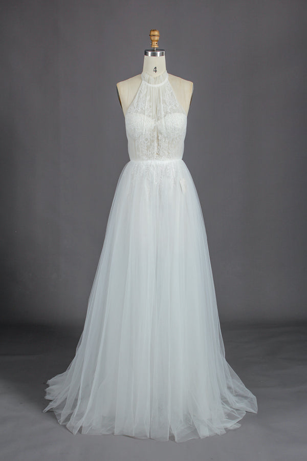 Wholesale Halter Neck Glitter Tulle Wedding Gown kt1313
