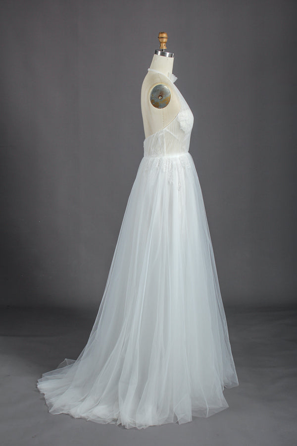 Wholesale Halter Neck Glitter Tulle Wedding Gown kt1313