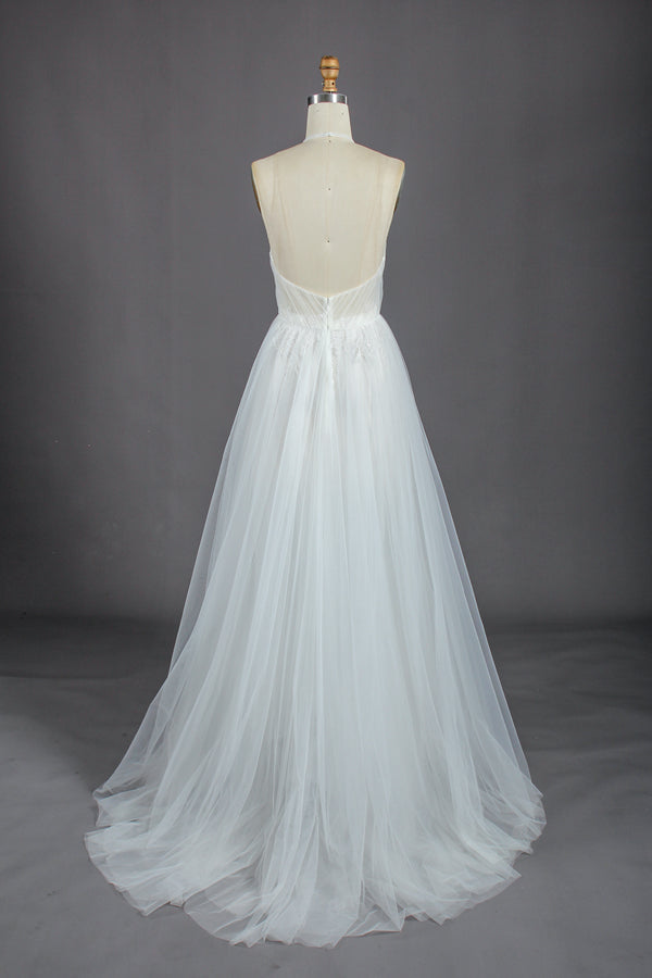 Wholesale Halter Neck Glitter Tulle Wedding Gown kt1313