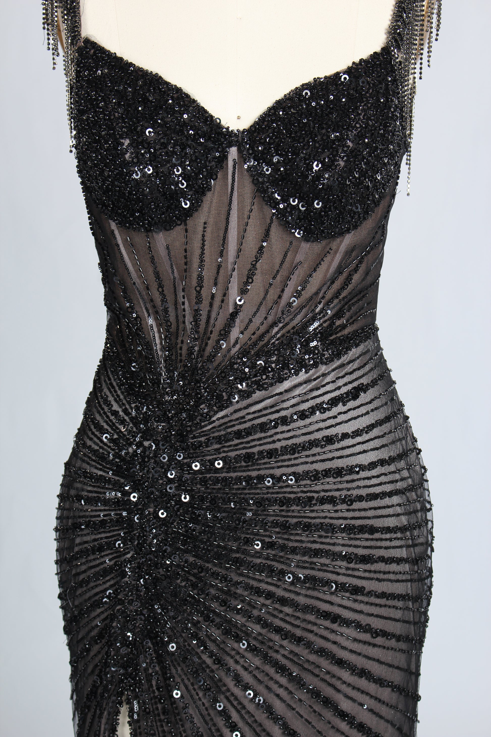 Wholesale Black Sequin Evening Gown, Mermaid Prom Dress 33317