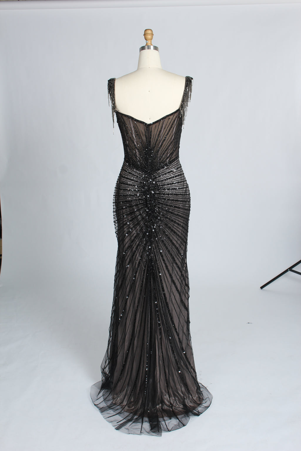 Wholesale Black Sequin Evening Gown, Mermaid Prom Dress 33317