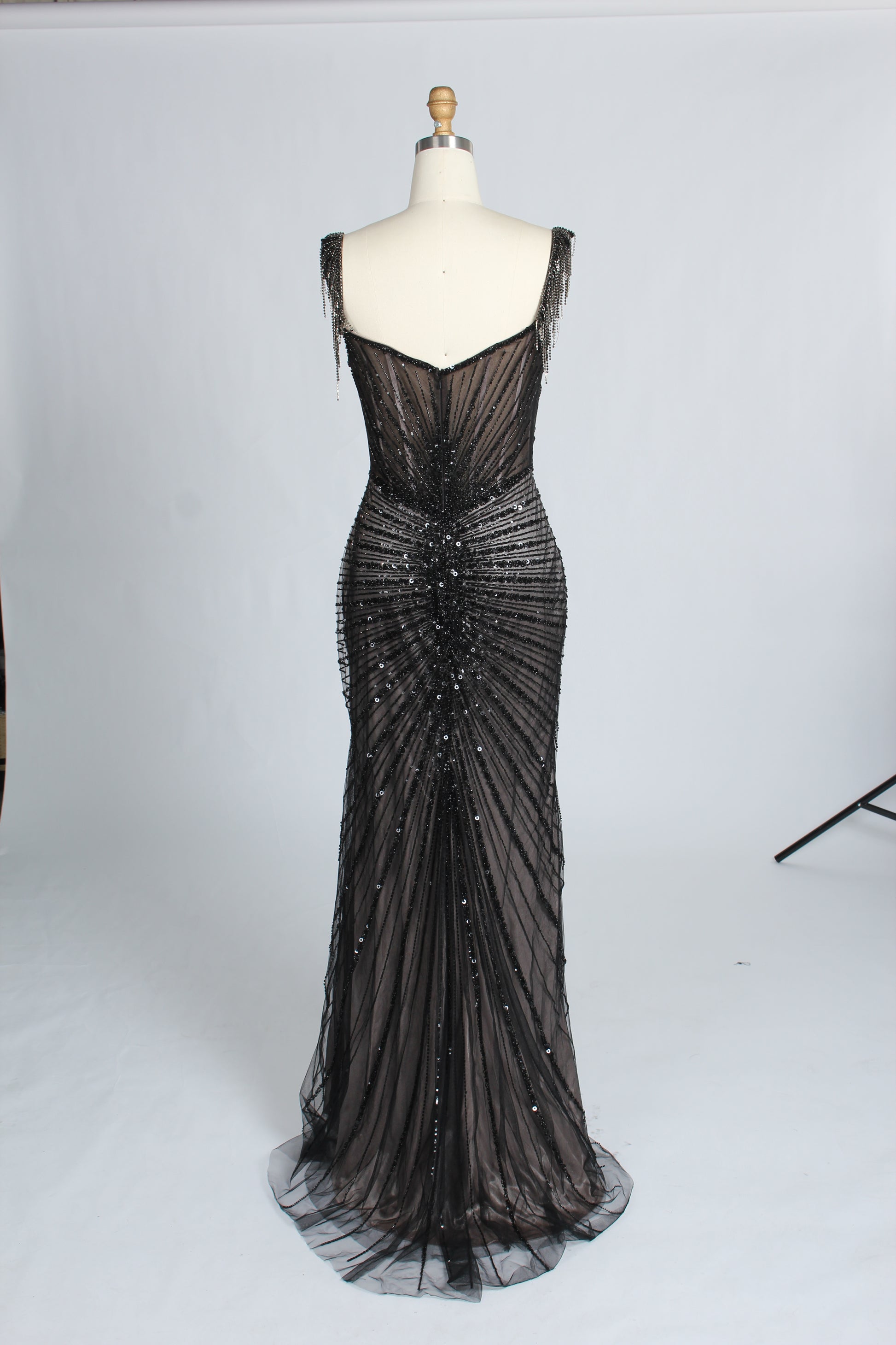 Wholesale Black Sequin Evening Gown, Mermaid Prom Dress 33317