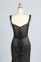Wholesale Black Sequin Evening Gown, Mermaid Prom Dress 33317