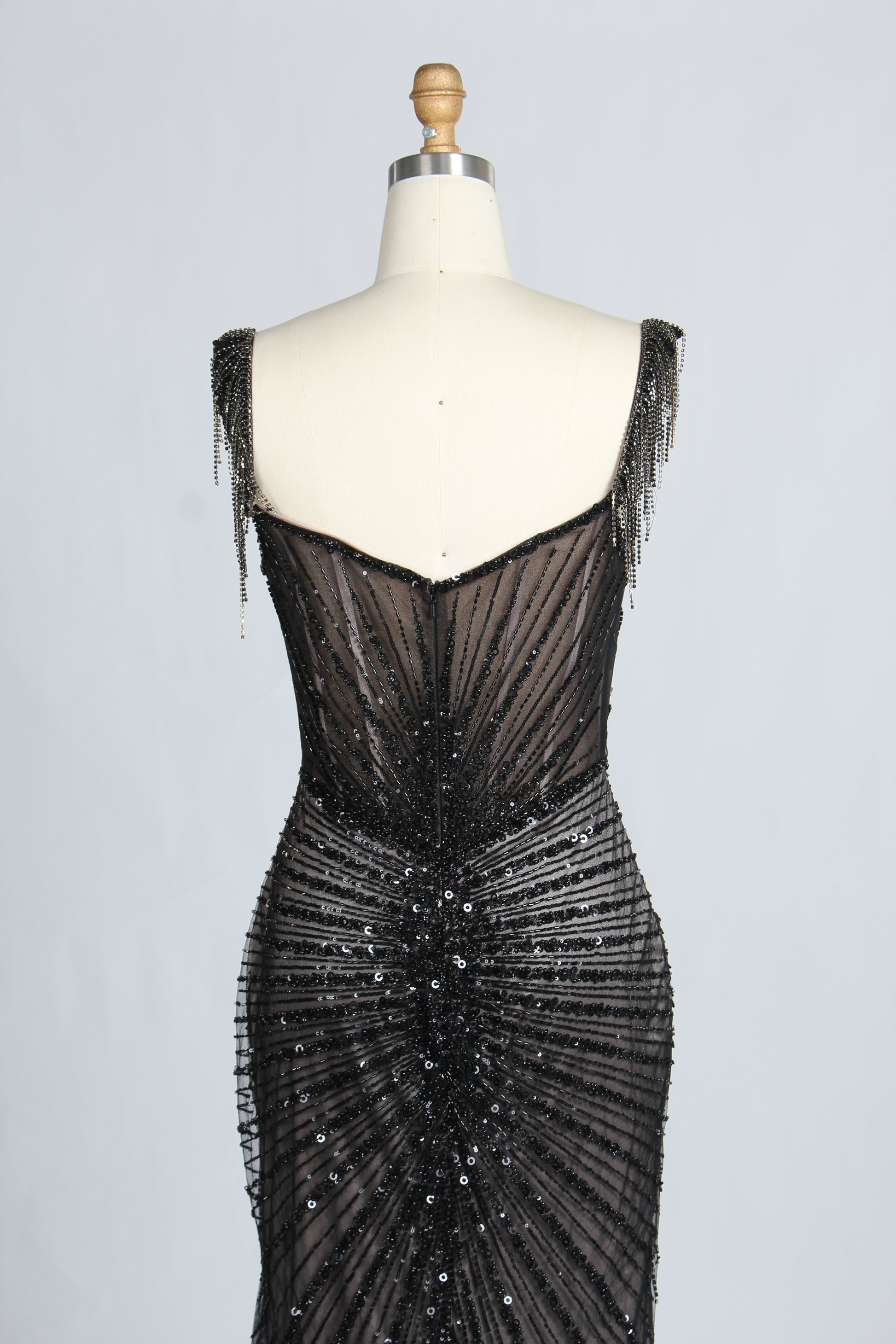 Wholesale Black Sequin Evening Gown, Mermaid Prom Dress 33317