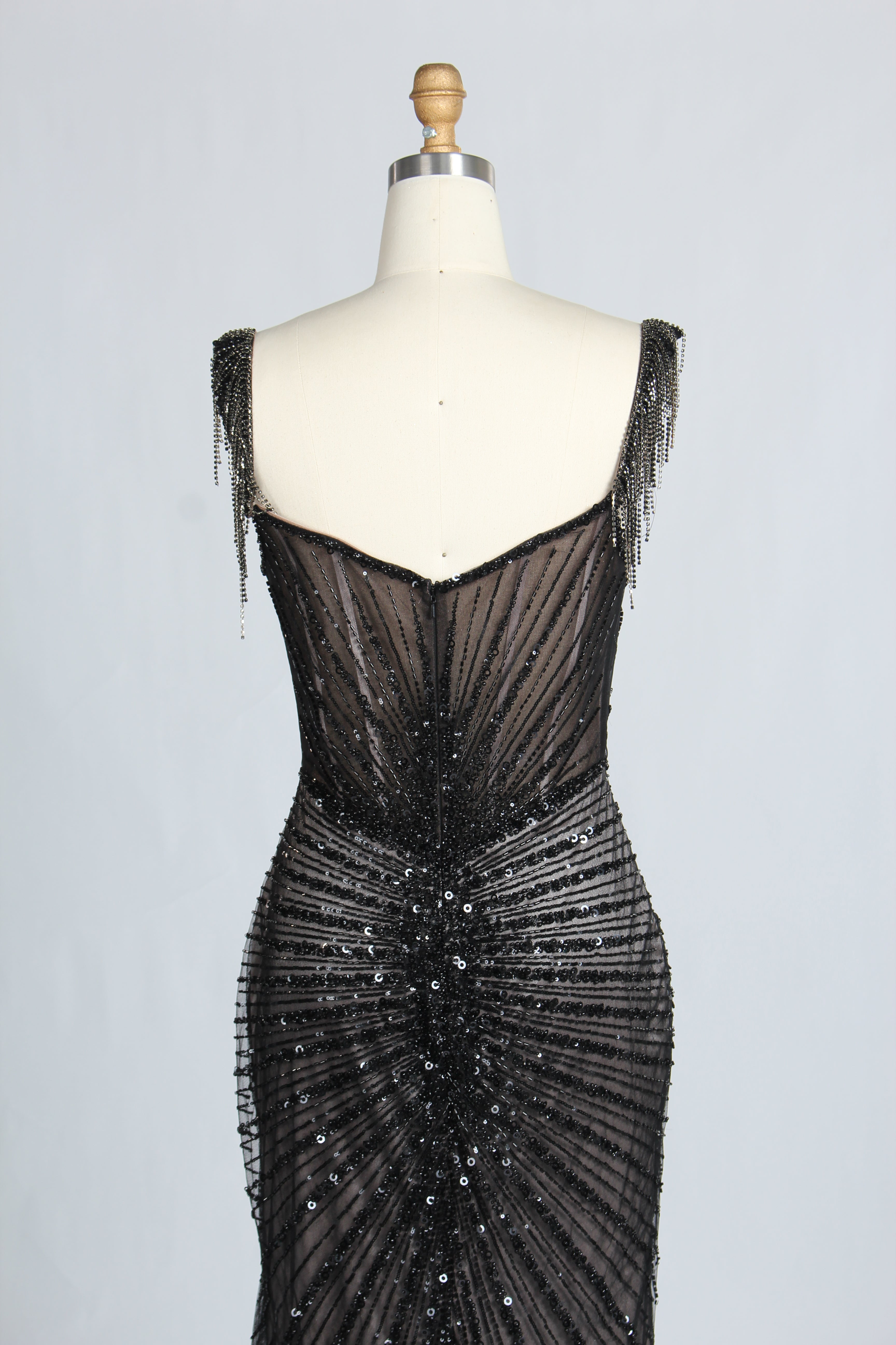 Wholesale Black Sequin Evening Gown, Mermaid Prom Dress 33317