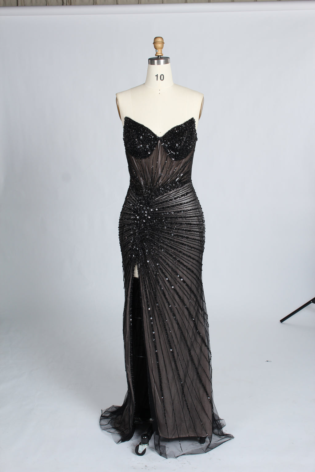 Wholesale Black Sequin Evening Gown, Mermaid Prom Dress 33317