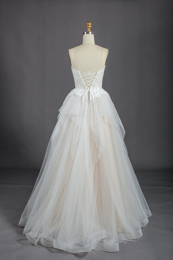 Wholesale Strapless Lace Tulle Wedding Dress – Ball Gown kt1314