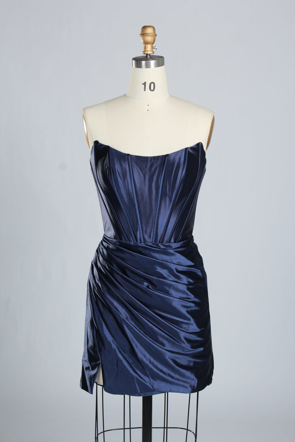 Manufacturer Satin Strapless Corset Cocktail Dress D - 116S