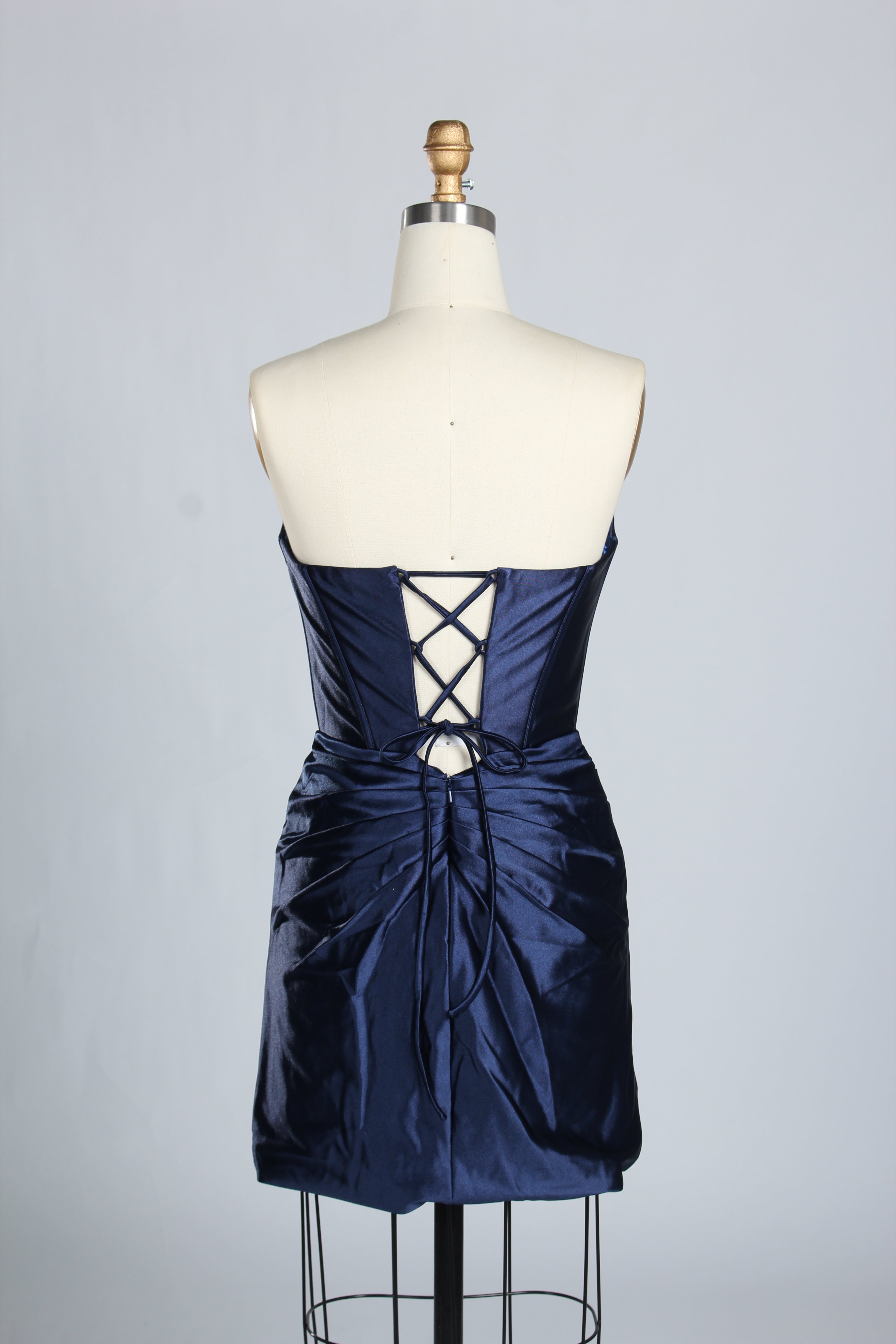 Manufacturer Satin Strapless Corset Cocktail Dress D - 116S
