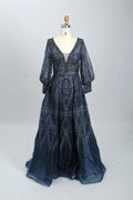 Beaded A-Line Mother of the Bride Dress with Long Sleeves MK084