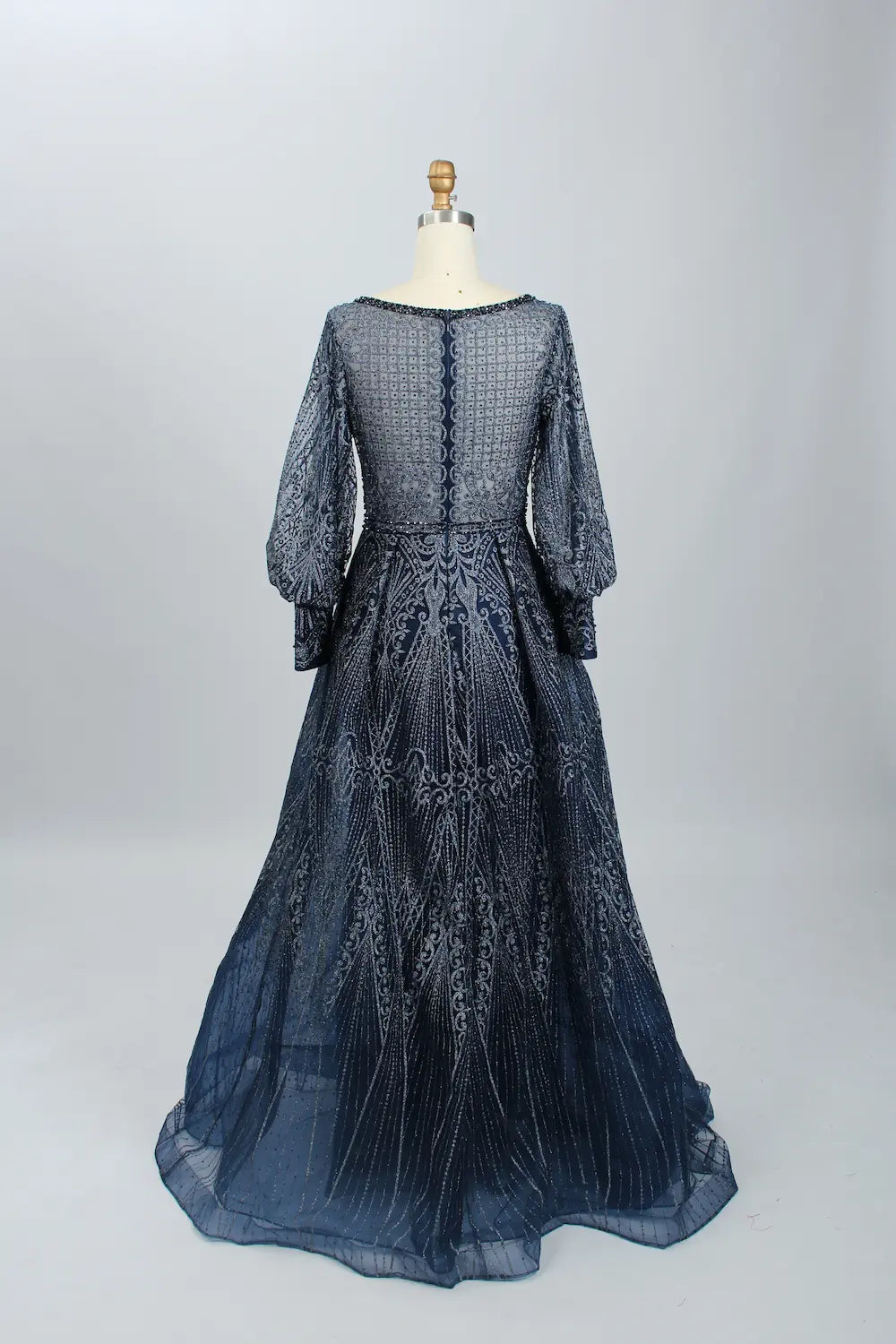 Beaded A-Line Mother of the Bride Dress with Long Sleeves MK084
