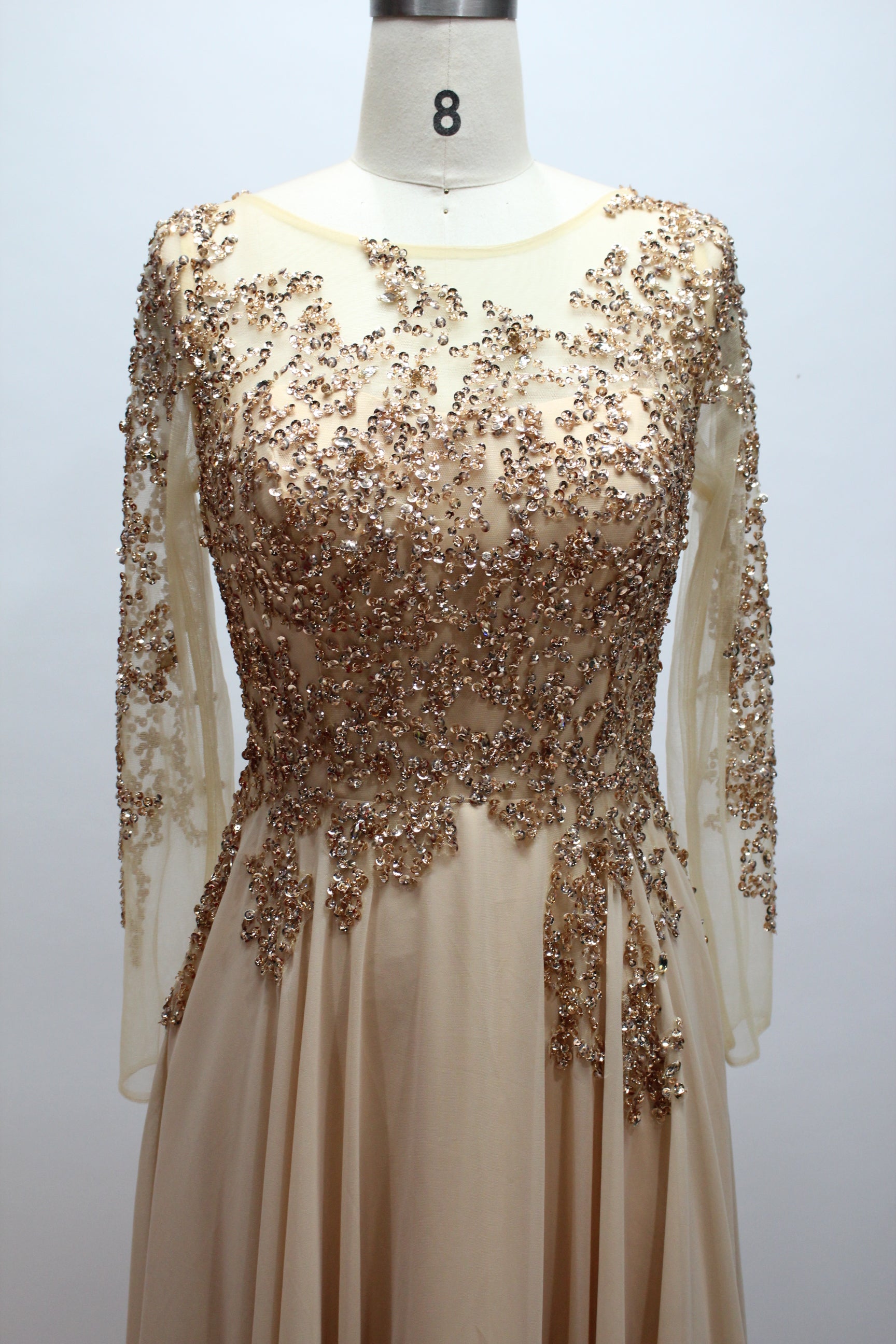 Wholesale Multi-Color Sequin Long-Sleeve Mother Dress 32360