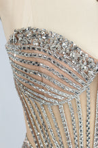 Wholesale Sparkle Embellished Mermaid Champagne Evening Gown 33227