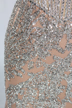 Wholesale Sparkle Embellished Mermaid Champagne Evening Gown 33227