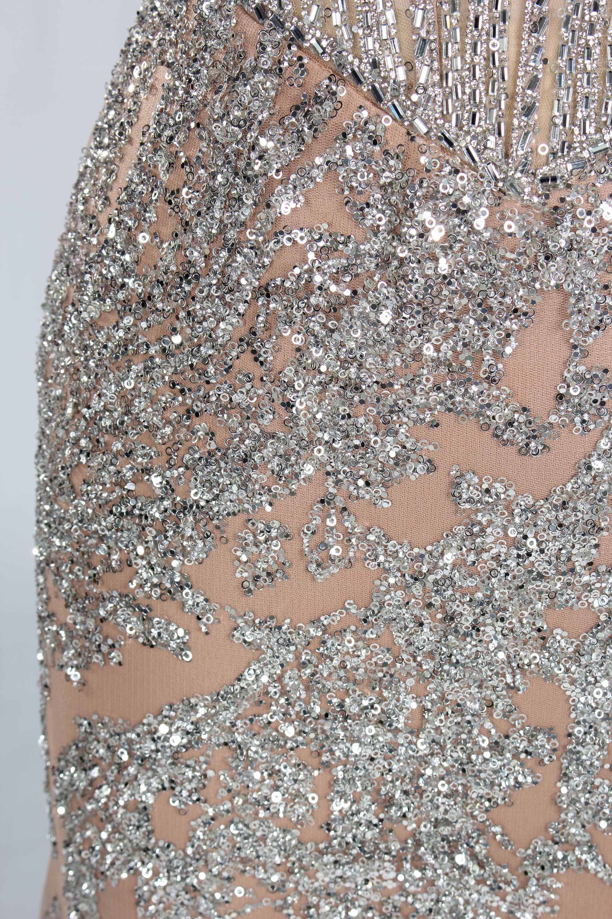 Wholesale Sparkle Embellished Mermaid Champagne Evening Gown 33227