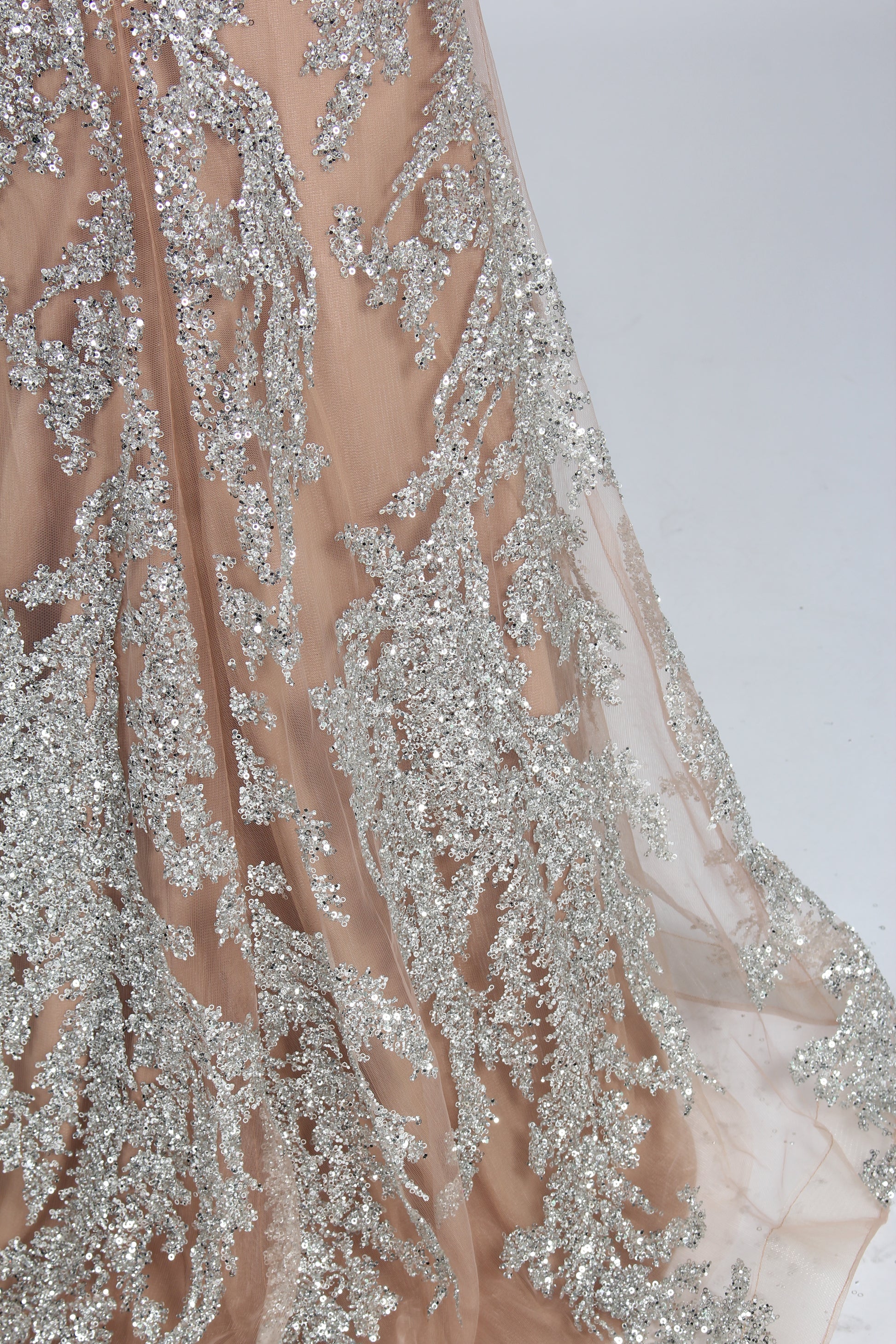 Wholesale Sparkle Embellished Mermaid Champagne Evening Gown 33227