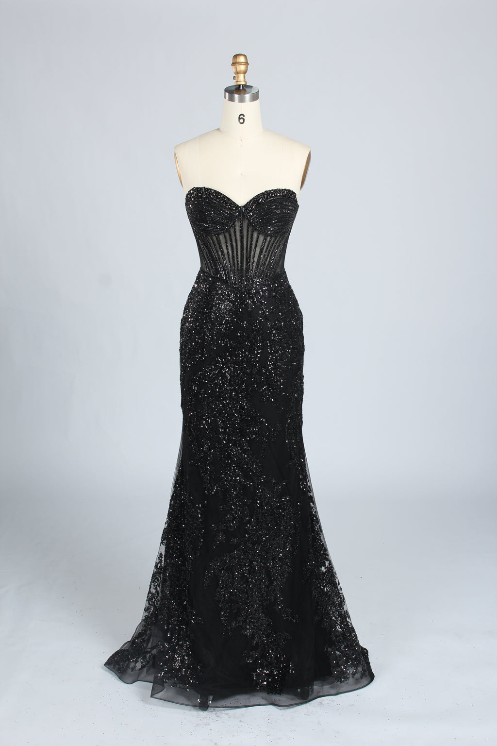 Wholesale Sparkle Embellished Mermaid Champagne Evening Gown 33227