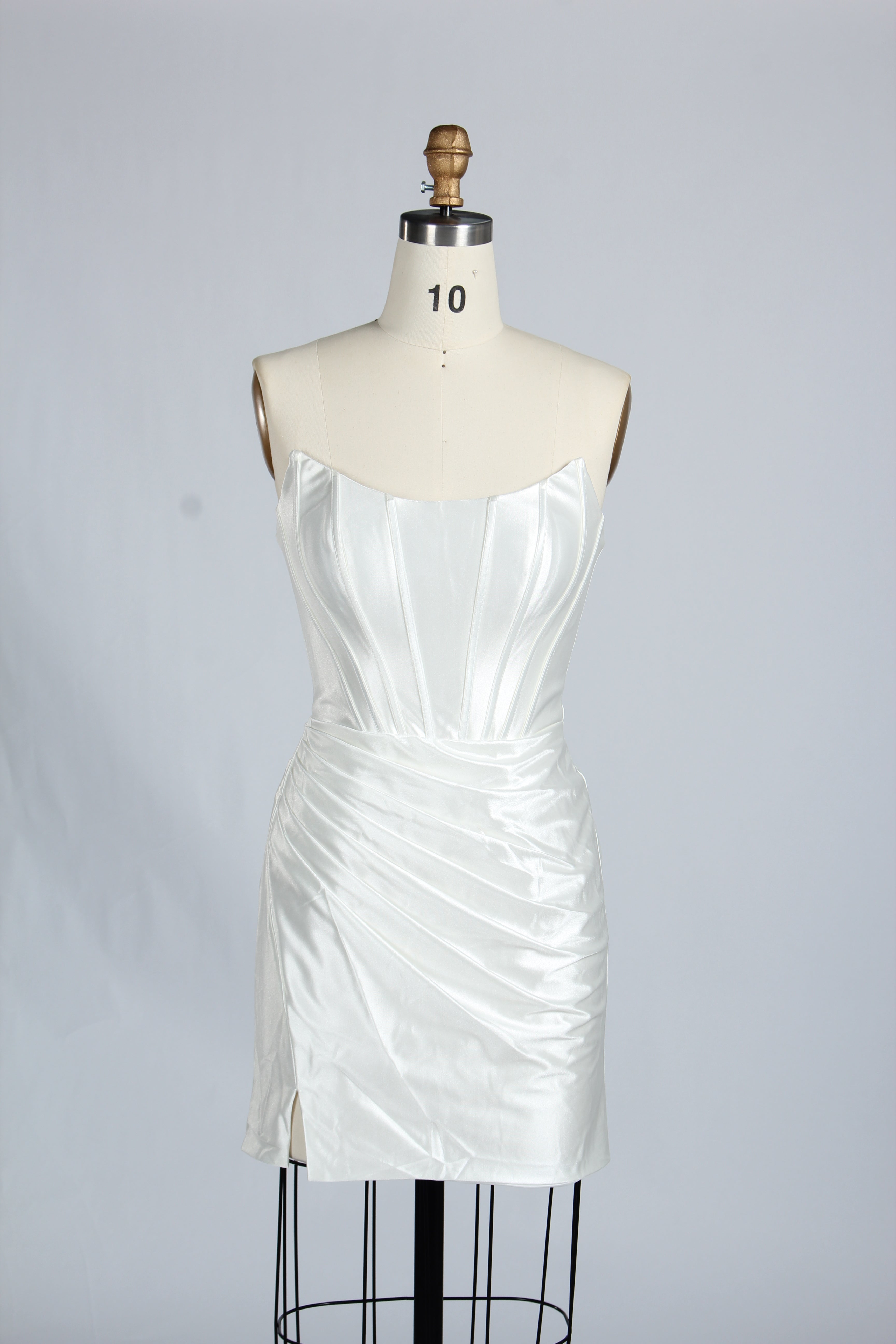 Manufacturer Satin Strapless Corset Cocktail Dress D - 116S