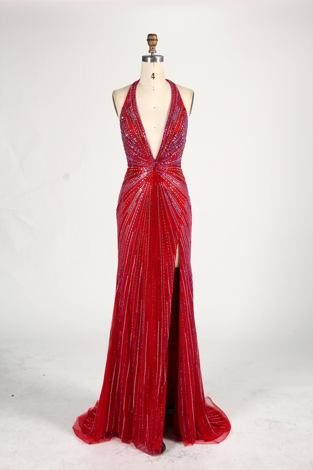 Wholesale Dazzling Hot Fix Rhinestone Evening Gown KT1433