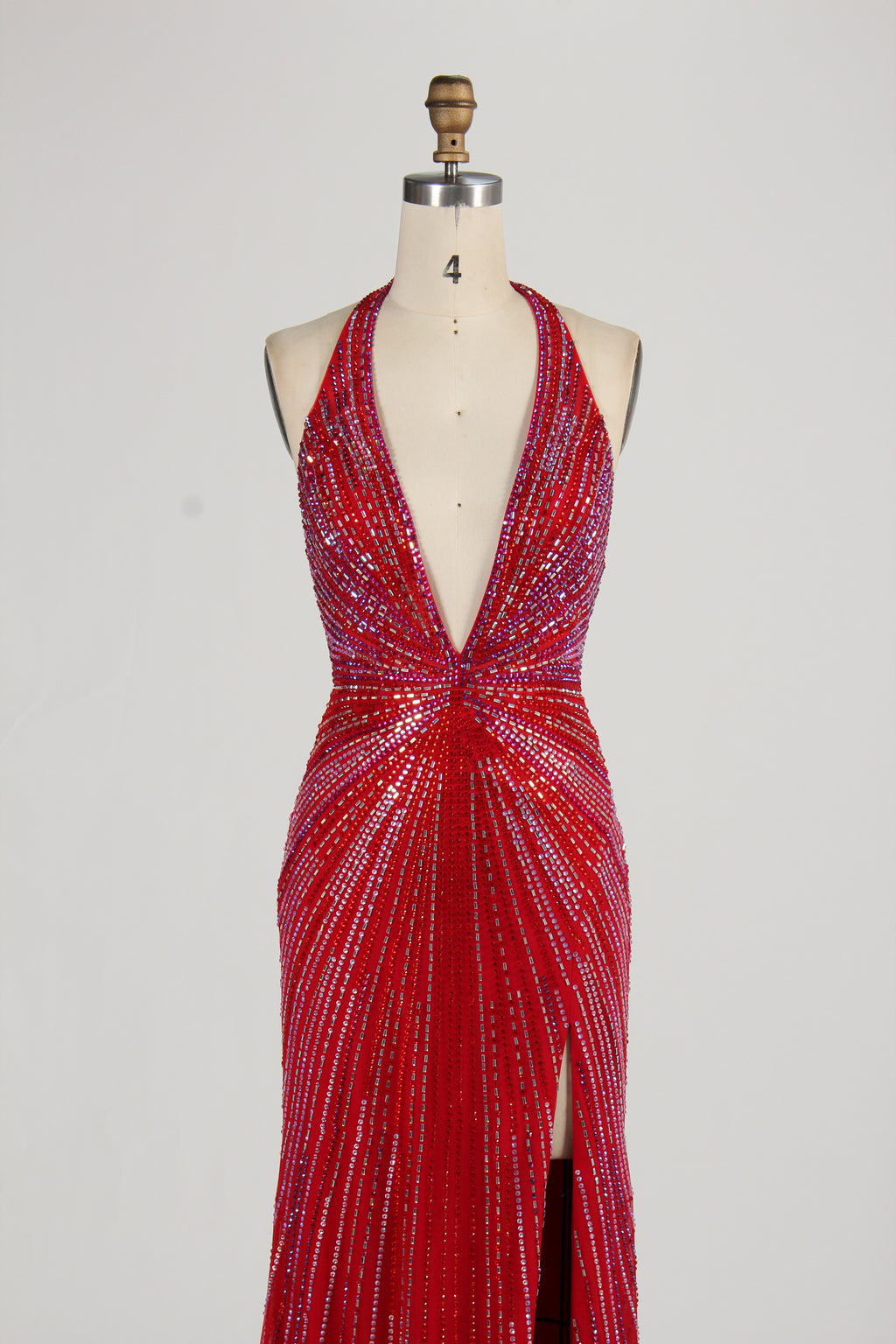 Wholesale Dazzling Hot Fix Rhinestone Evening Gown KT1433
