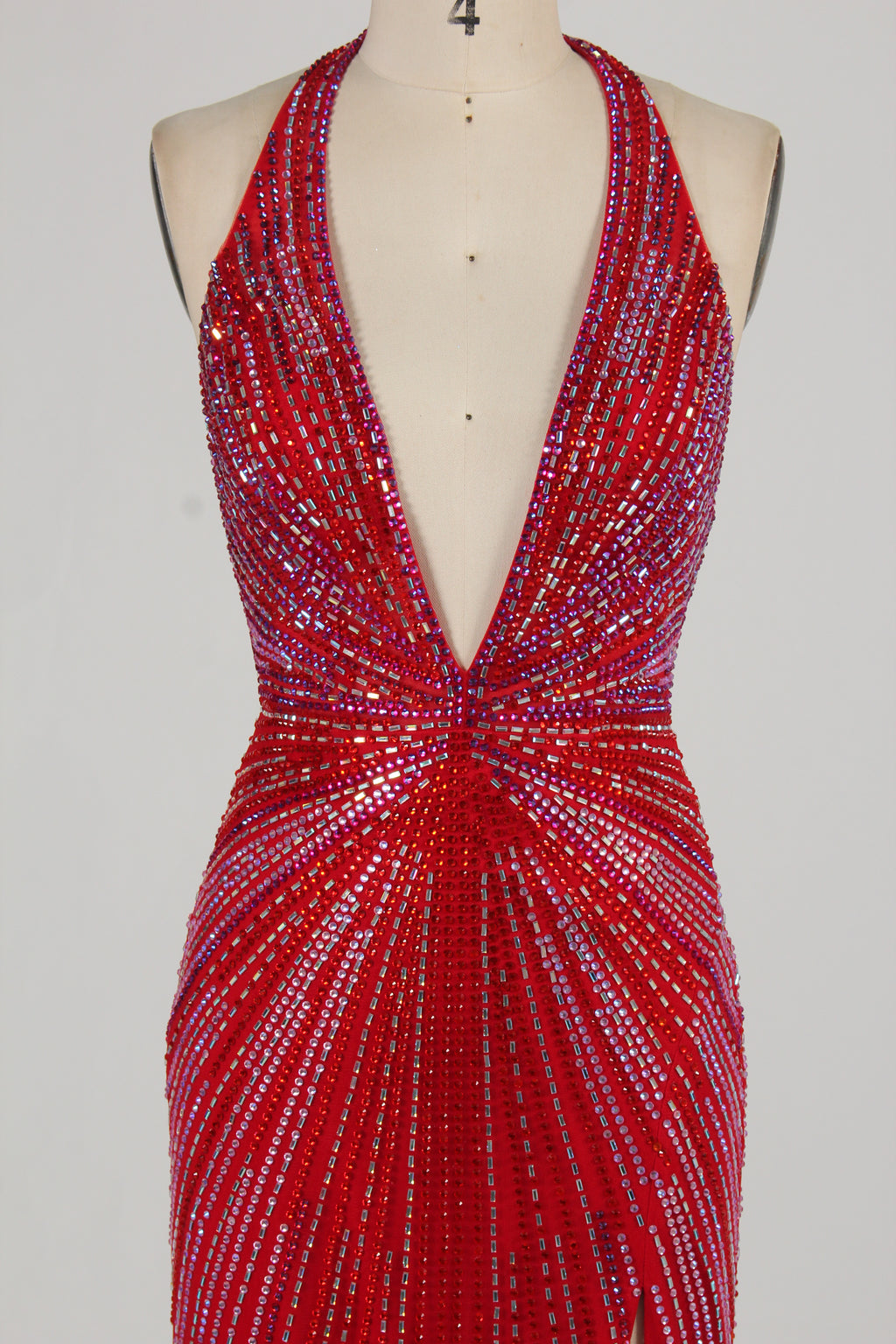 Wholesale Dazzling Hot Fix Rhinestone Evening Gown KT1433