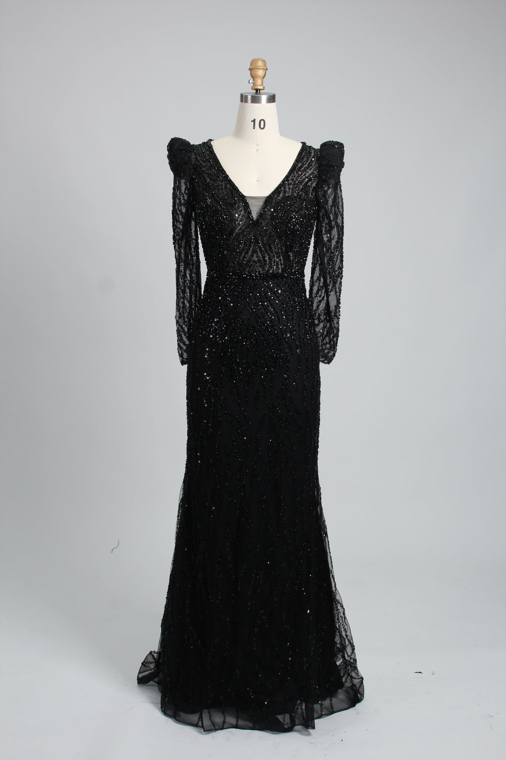 Wholesale Lilac Sequin Long-Sleeve Mermaid Prom Dress MC088