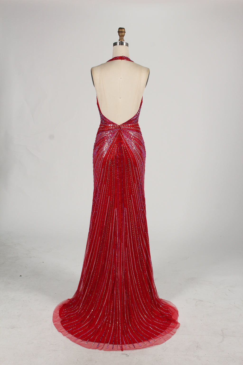 Wholesale Dazzling Hot Fix Rhinestone Evening Gown KT1433