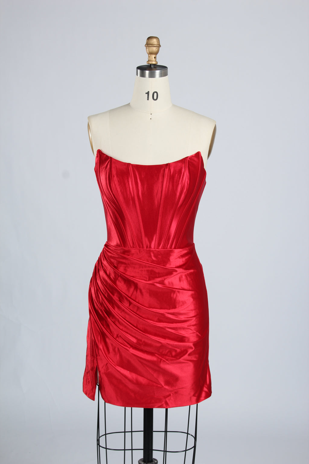Manufacturer Satin Strapless Corset Cocktail Dress D - 116S