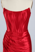 Manufacturer Satin Strapless Corset Cocktail Dress D - 116S