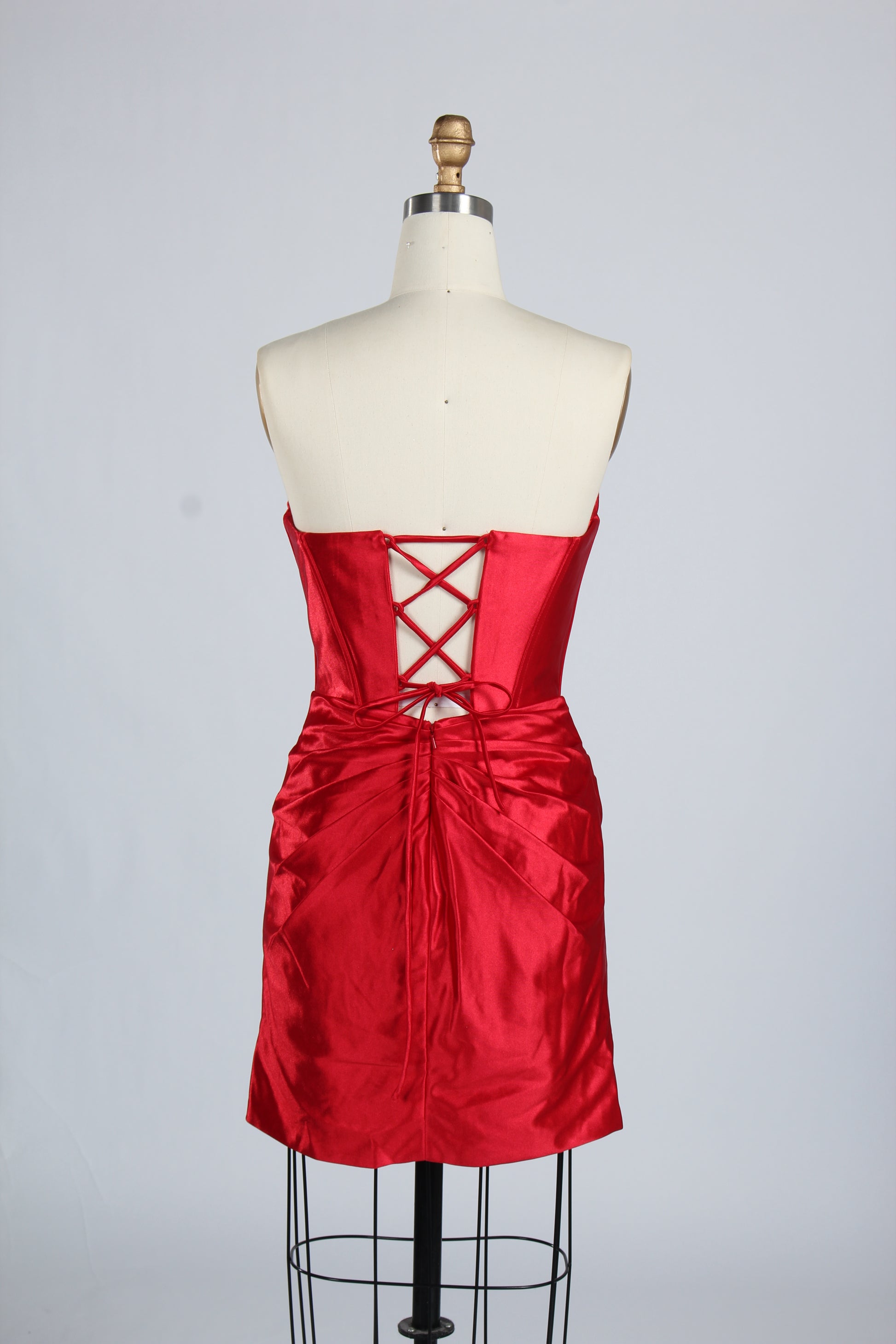 Manufacturer Satin Strapless Corset Cocktail Dress D - 116S