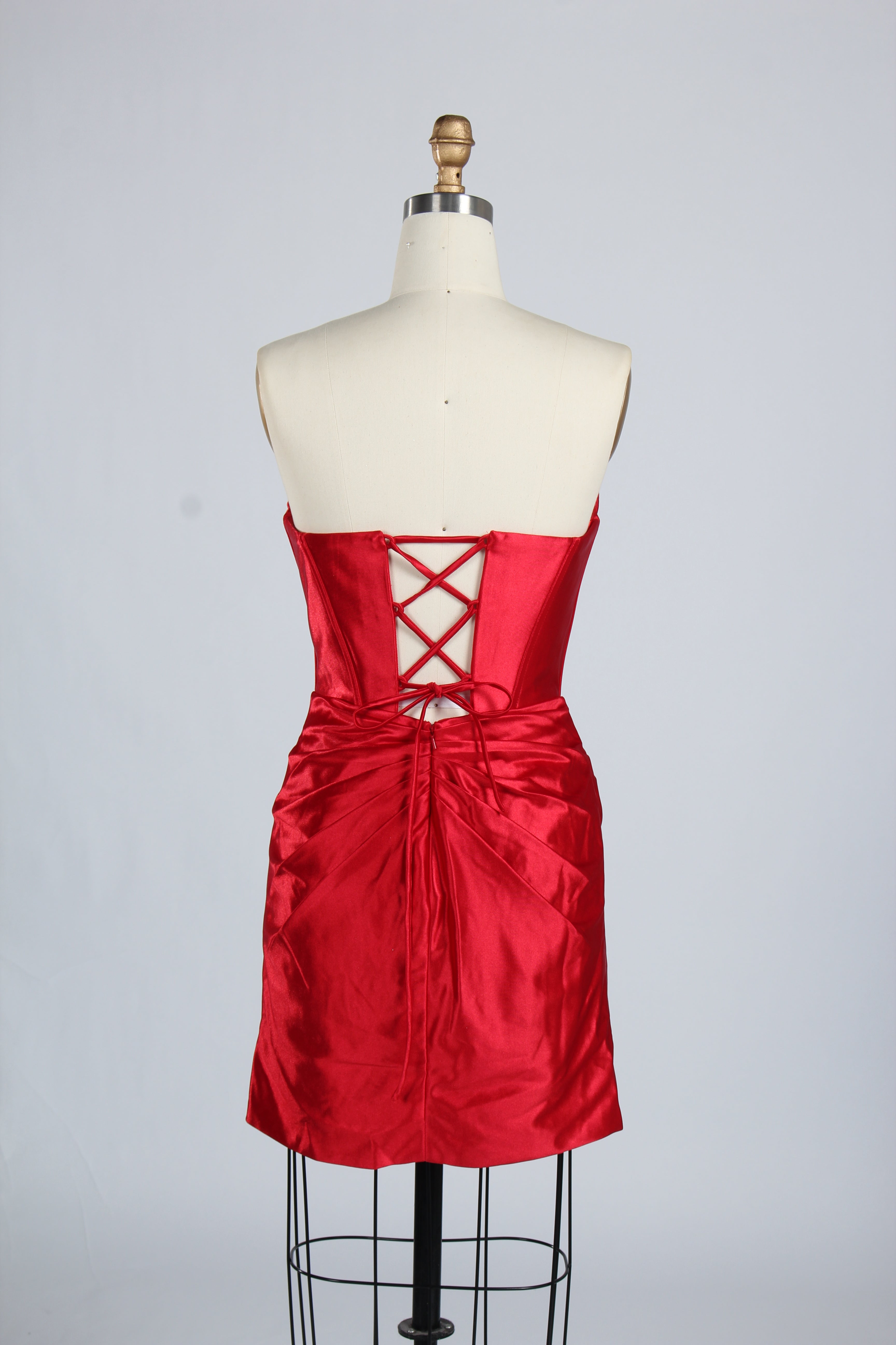 Manufacturer Satin Strapless Corset Cocktail Dress D - 116S