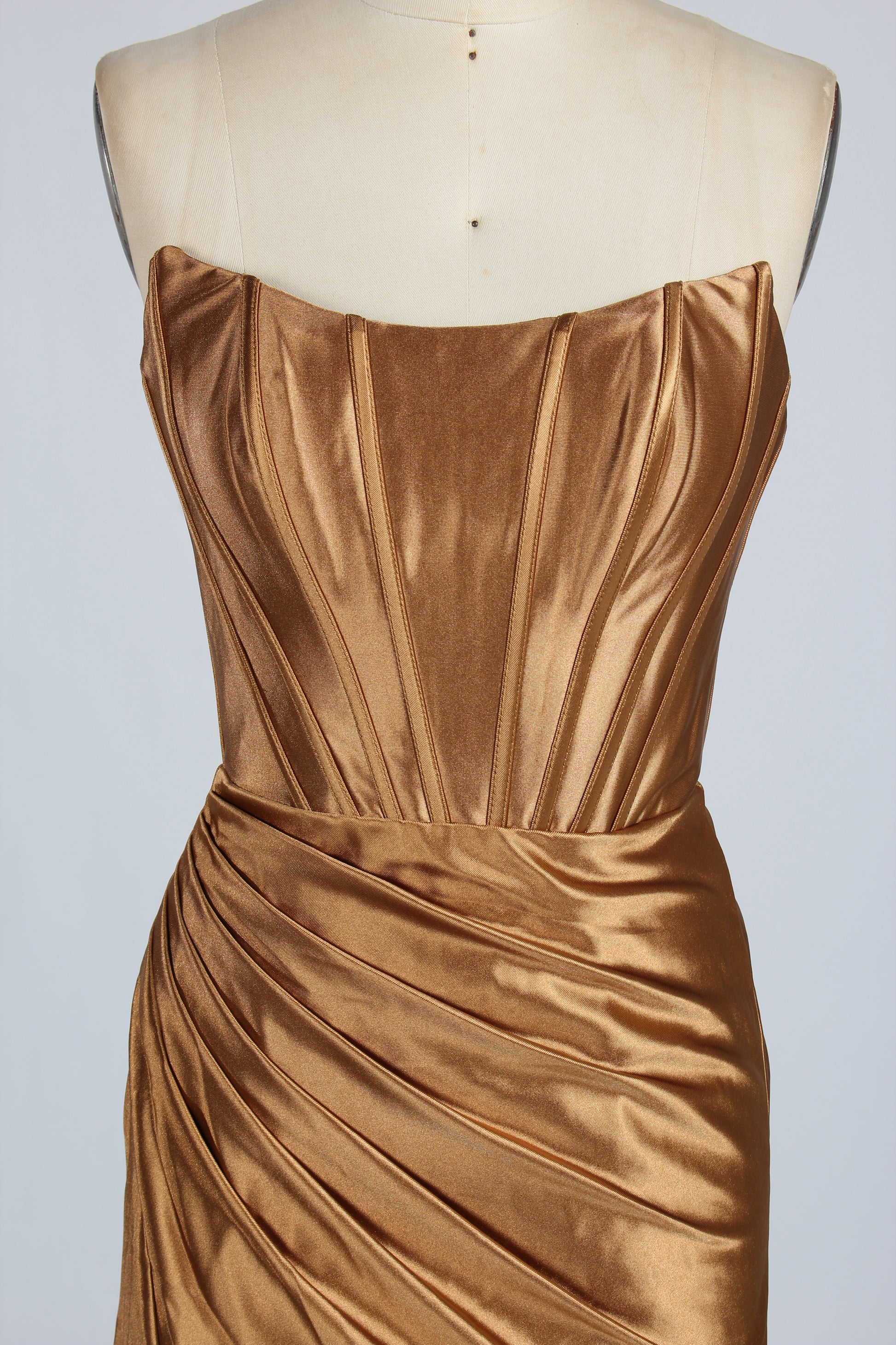 Manufacturer Satin Strapless Corset Cocktail Dress D - 116S