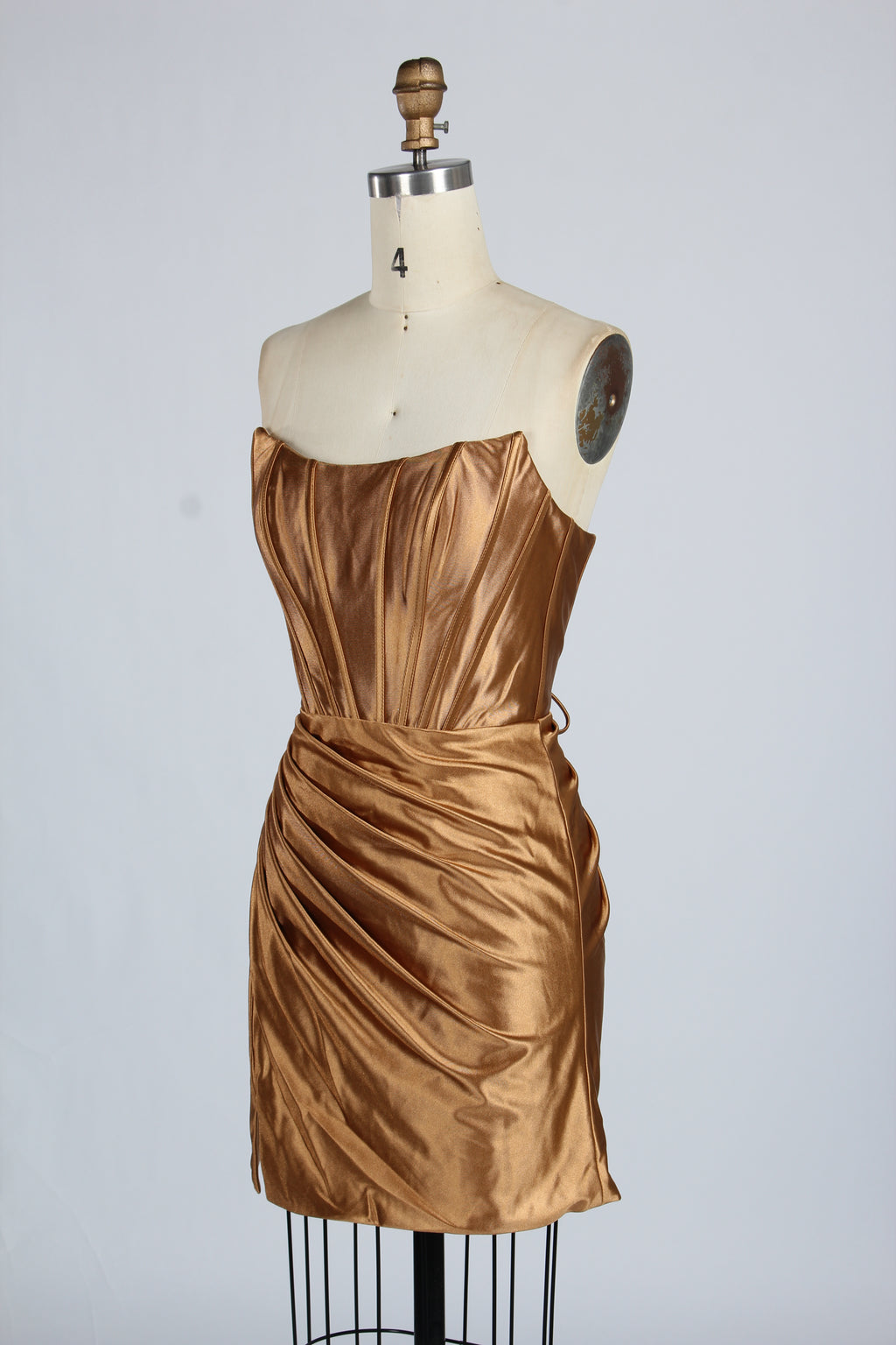 Manufacturer Satin Strapless Corset Cocktail Dress D - 116S