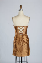 Manufacturer Satin Strapless Corset Cocktail Dress D - 116S