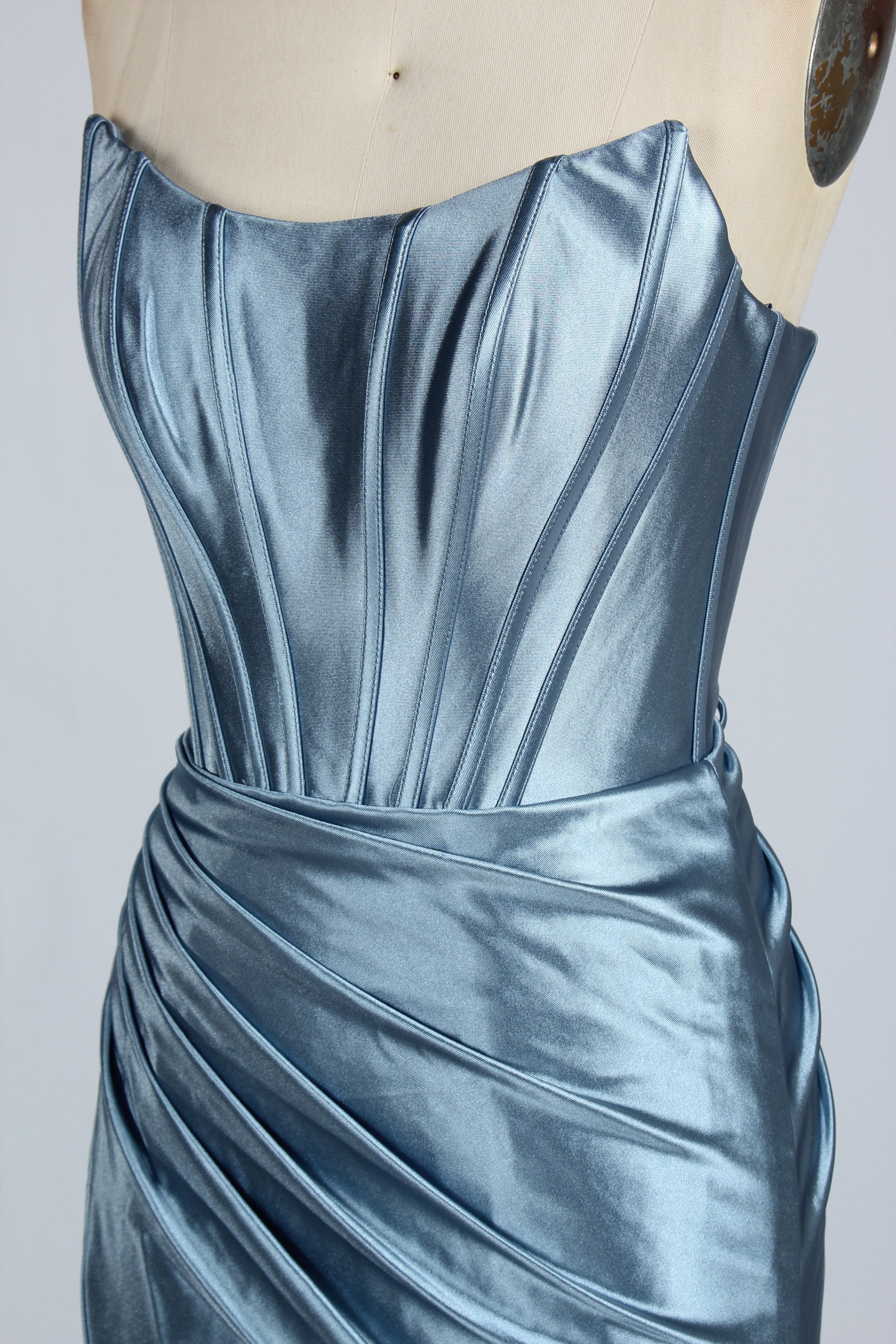 Manufacturer Satin Strapless Corset Cocktail Dress D - 116S