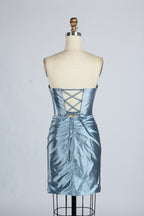 Manufacturer Satin Strapless Corset Cocktail Dress D - 116S