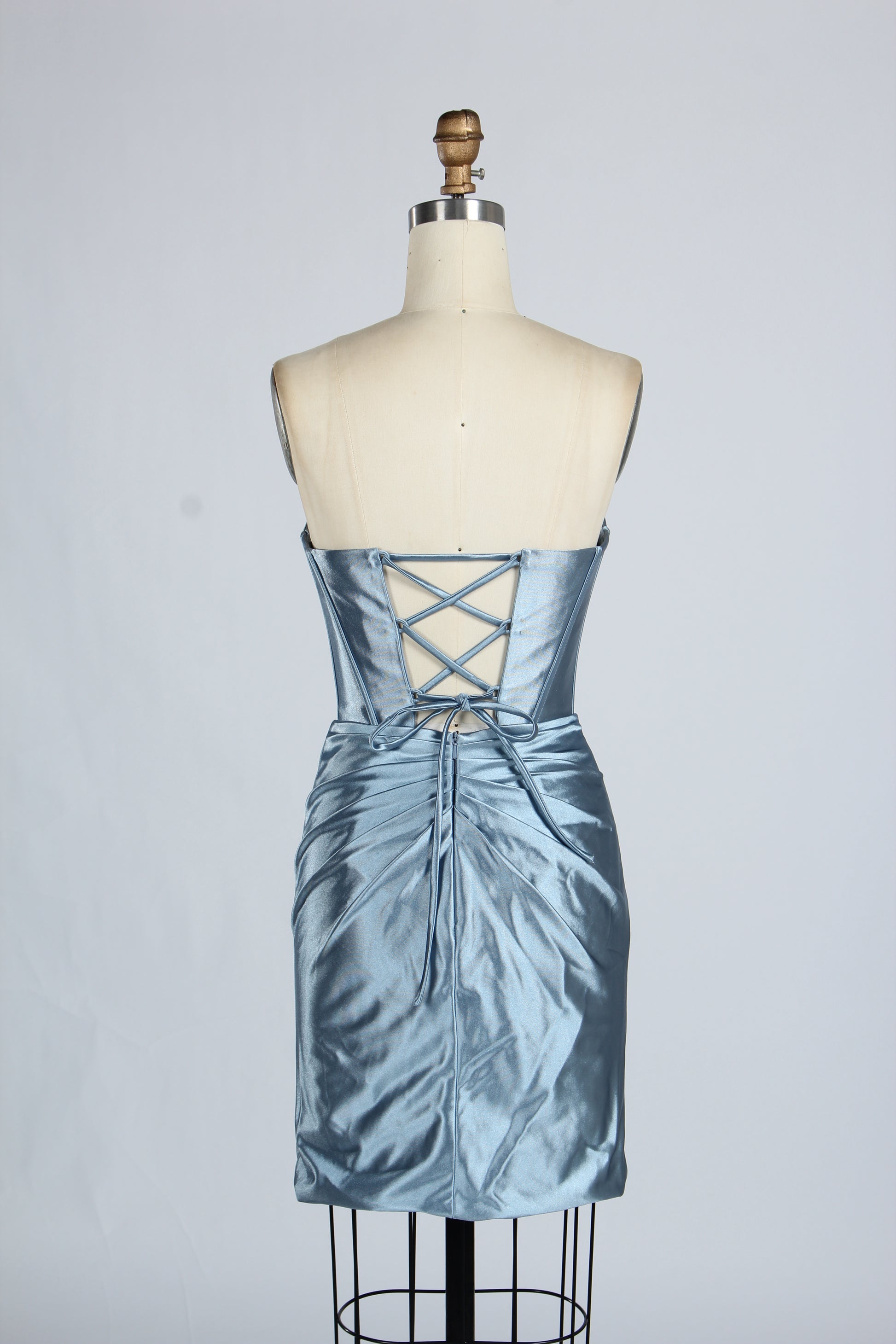 Manufacturer Satin Strapless Corset Cocktail Dress D - 116S