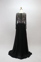 Wholesale Black Beaded Mother of Bride Dress with Sleeves 32540-1