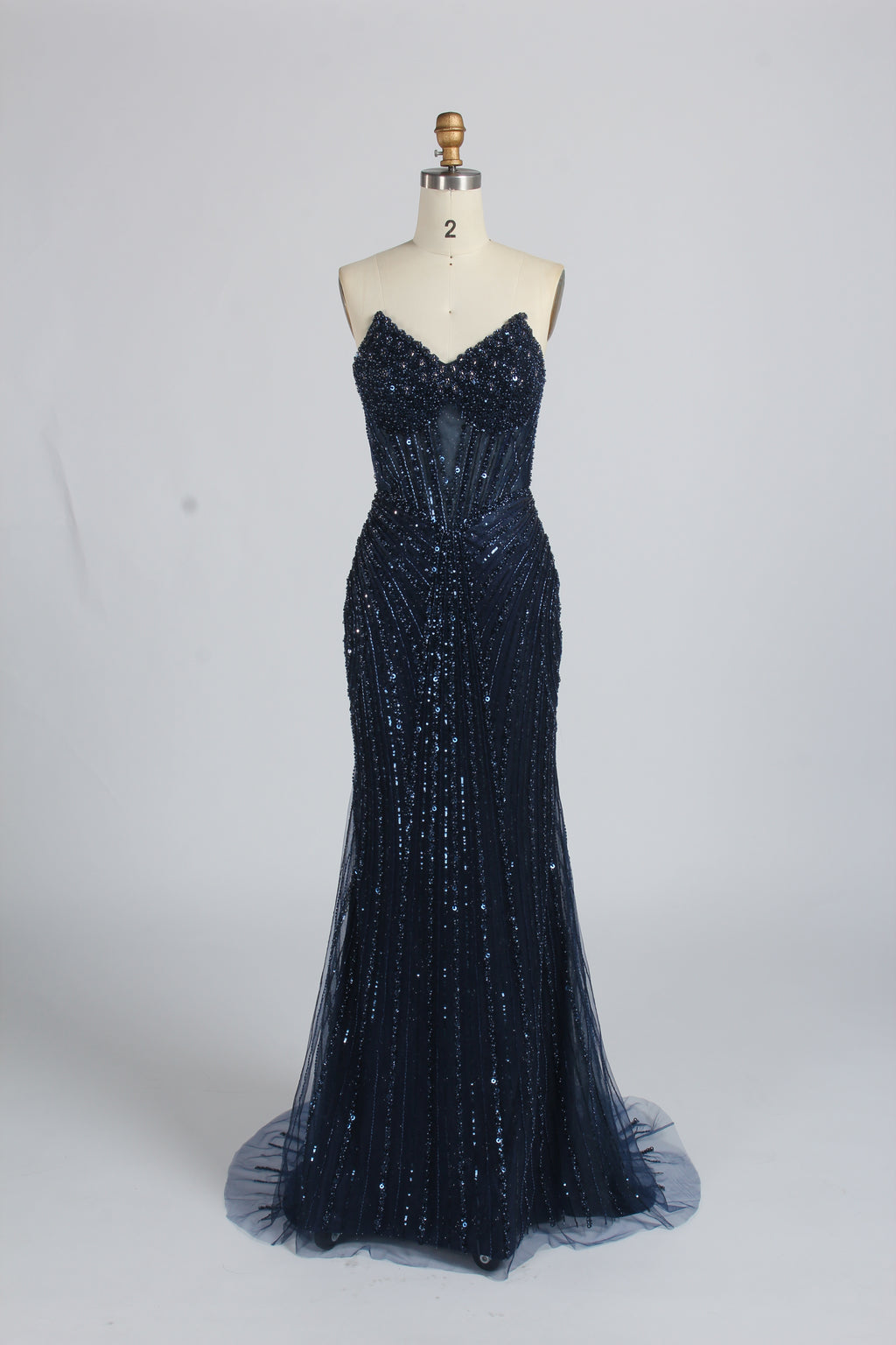 Wholesale Olive Green Sequin Spaghetti - Strap Evening Gown 33417